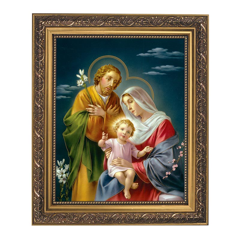 Giallobus - Cuadro - 5 - Cuadro religioso - Sagrada Familia y Árbol de la  Vida - Oro y Rosa - Lienzo con Marco estándar - 100x50 - Listo para Colgar  