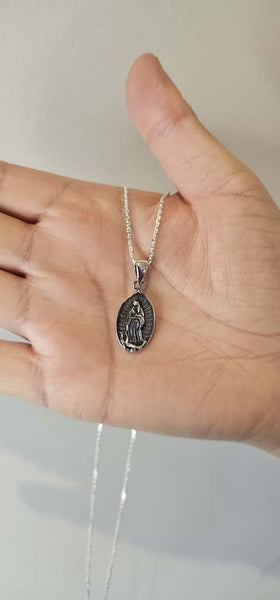 Cadena de plata de nuestra senora de Guadalupe