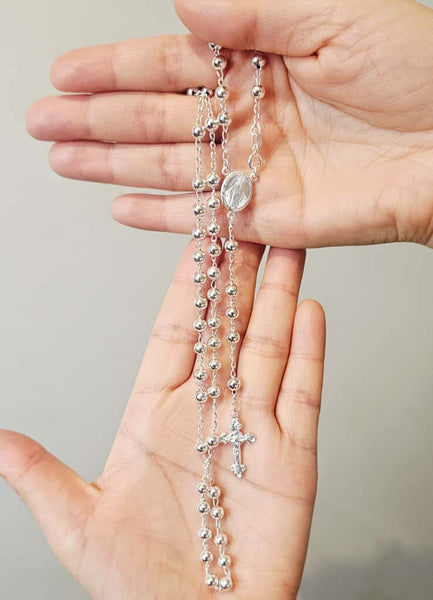 Rosario de plata esterlina 925