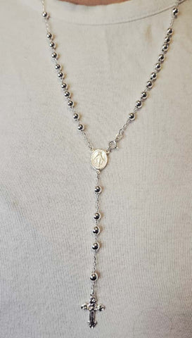 Rosario de plata esterlina 925