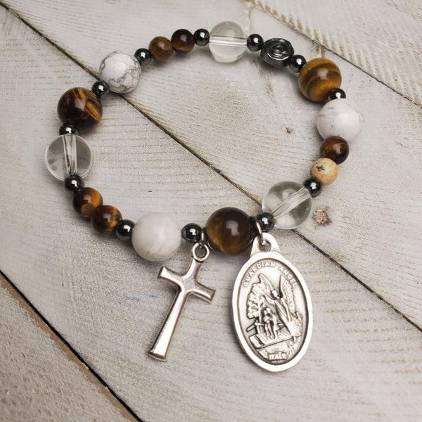 Pulsera de Piedras de San Miguel Arcangel y Angel Guardian