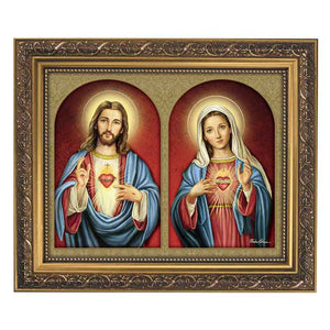 Cuadro del Sagrado e Inmaculado Corazon de Jesus y Maria