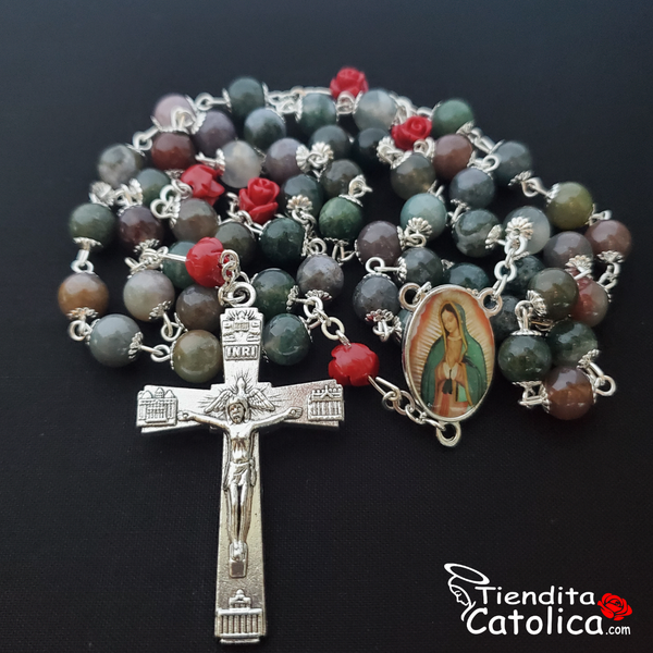 Rosario de Nuestra Señora de Guadalupe con Piedras Naturales (Dos por uno)